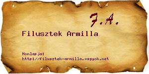 Filusztek Armilla névjegykártya